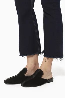 Buy Rag Bone Black Black Velvet Savoy backless loafer For Women Online Ounass Oman