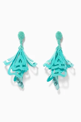 Buy Oscar de la Renta Blue Aqua Large Impatiens Earrings For Women Online Ounass Oman