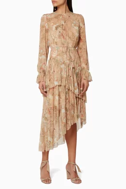 Buy Zimmermann Pink Light Pink Cavalier Tier Dress For Women Online Ounass Oman