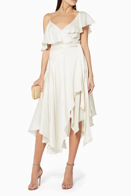 betsy & adam asymmetrical one-shoulder sheath dress Dorothy Scuba Crepe One Shoulder Midi Price Under $200 Size:12-18M Dress or chic BETSY Draped Asymmetrical Velvet Mermaid