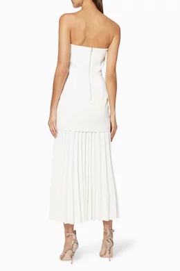 dion lee linear pleat dress LINEAR CREPE PLEAT STRAPLESS DRESS