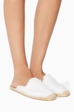Buy Soludos White White Frayed Mule For Women Online Ounass Oman