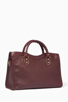 Buy Balenciaga Red Bordeaux Metallic Edge City Medium Tote Bag For Women Online Ounass Oman