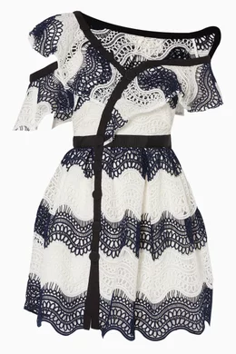 self portrait wave guipure mini dress Wave Guipure Mini Dress by Self Portrait for Rent