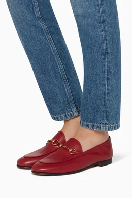 Buy Gucci Burgundy Horsebit Leather Loafers For Women Online