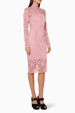 Buy Ganni Pink Pink Flynn Lace Dress For Women Online | Ounass Oman