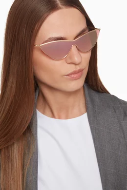 Buy Le Specs Gold Gold The Fugitive Sunglasses For Women  display picture 2