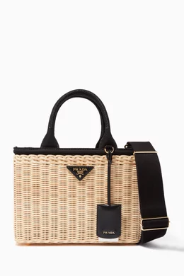 Buy Prada Black Natural Black Midollino Picnic Basket Tote For Women Online Ounass Oman