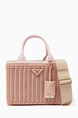 Basket Prada Midollino Buy Prada Pink Midollino Picnic Basket Tote