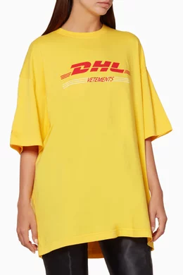 Buy Vetements Yellow Yellow DHL Printed T Shirt Online for Women Ounass Oman