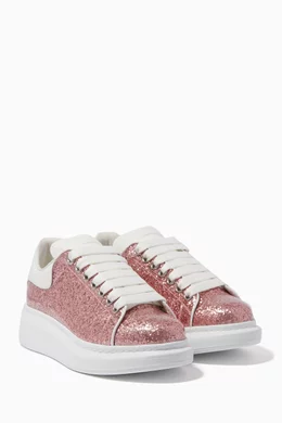 Buy Alexander McQueen Pink Pink Glitter Platform Sneakers For Women Online Ounass Oman