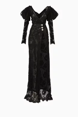 Buy Alessandra Rich Black Black Embellished Lace Gown For Women Online |  Ounass Oman