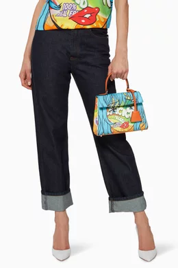 Buy Moschino Multicolour Multi Coloured Pop Art Printed Shoulder Bag For Women Online Ounass Oman