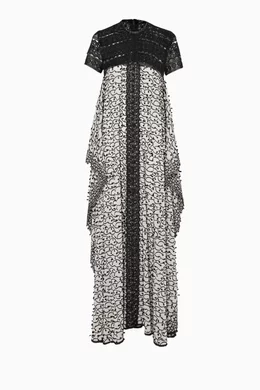 Buy Costarellos White Black & White Embroidered Maxi Dress For Women Online  | Ounass Oman