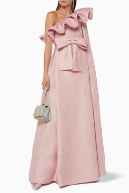 valentino pink ruffle dress Valentino, Ruffled Crpe Couture midi dress, Women, Pink, XXS, Dresses, Wool