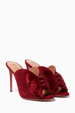 Buy Aquazzura Red Red Lotus Blossom Tasseled Mules For Women Online Ounass Oman