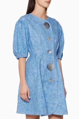 Buy Paper London Blue Sky-Weave Blue Linen Anita Dress For Women Online |  Ounass Oman
