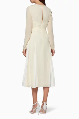 Self portrait ivory embroidered midi dress outlet