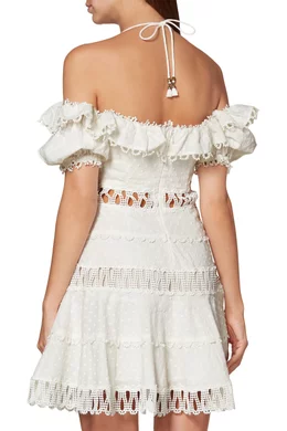 zimmermann melody off shoulder dress white Zimmermann Melody Off-Shoulder Dress
