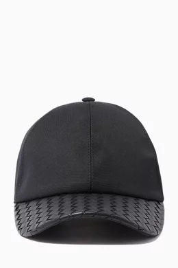 Buy Bottega Veneta Black Black Intrecciato Leather Cap For  display picture 2