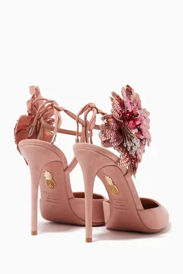 Buy Aquazzura Pink French Rose Suede Disco Flower Pumps Online for Women Ounass Oman