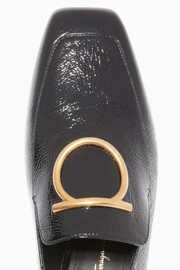 Buy Ferragamo Black Black Patent Lana Loafers For Women Online Ounass Oman