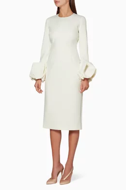 Buy Roksanda White Ivory Lena Puff Sleeve Dress For Women Online Ounass Oman