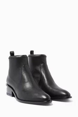 Buy Alexander Wang Black Black Leather Kori Booties For Women