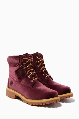 Red velvet timberlands cheap
