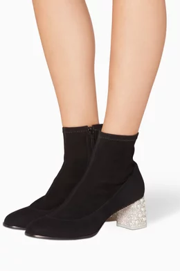 Buy Sophia Webster Black Black Felicity Stretch Booties For Women Online Ounass Oman