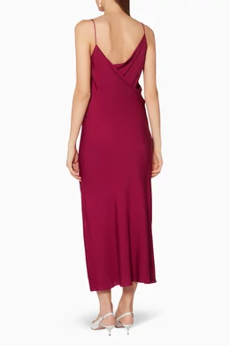 Theory draped silk maxi dress online