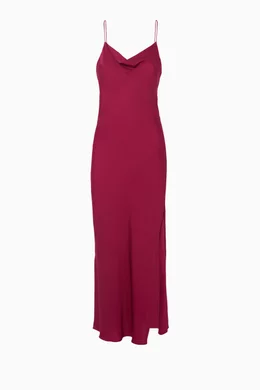 Buy Theory Color Electric Pink Silk Maxi Dress For Women Online Ounass Oman