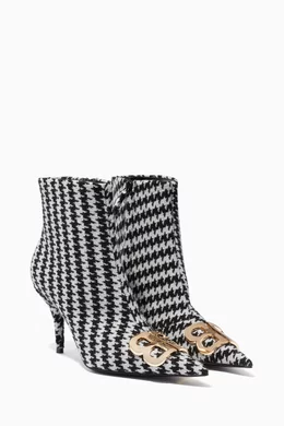 Buy Balenciaga Black Black BB Houndstooth Point Toe Boots For Women Online Ounass Oman