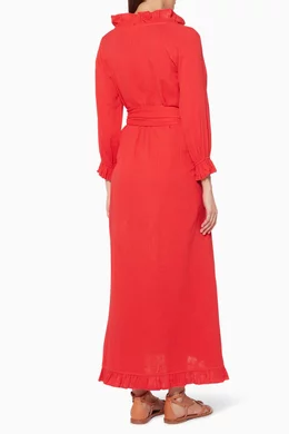 Buy RHODE Red Red Jagger Wrap Dress For Women Online Ounass Oman
