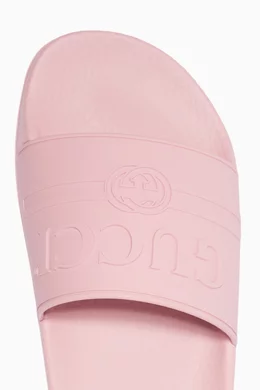 Gucci pink rubber slides online
