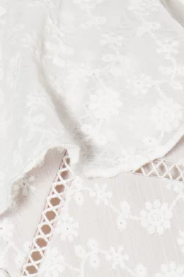 Self portrait white daisy embroidered midi dress outlet