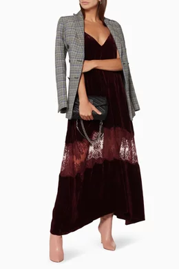 Buy Stella McCartney Burgundy Burgundy Velvet Kelsey Dress For Women Online  | Ounass Oman
