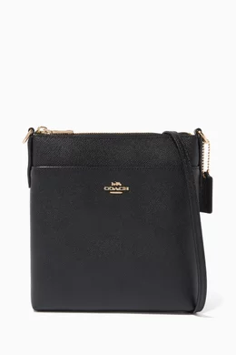 Messenger crossbody in crossgrain leather top