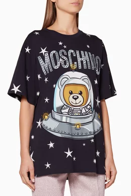 Buy Moschino Black Black Teddy UFO Print T Shirt For Women Online Ounass Oman