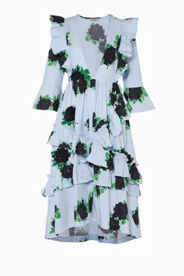 Buy Ganni Blue Serenity-Blue Pine Dress For Women Online