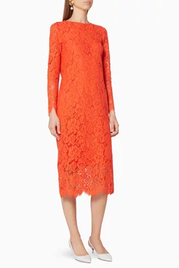 Buy Ganni Red Apple-Red Lace Jerome Dress For Women Online | Ounass Oman