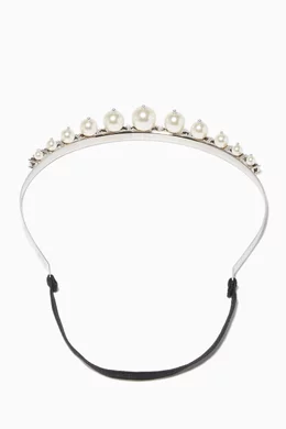 MIU MIU Silver Crystal and Pearl Headband Tiara Like New and Authentic 8945371?w=400 main image 3