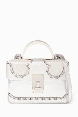 Buy The Volon Silver Silver Data Alice Top Handle Bag For Women Online Ounass Oman