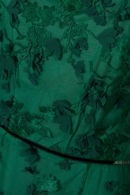 Buy Marchesa Notte Green Emerald-Green Embroidered Off-The-Shoulder Gown  For Women Online | Ounass Oman