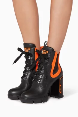 Buy Prada Black Black Neoprene Leather Tread Boots For Women Online Ounass Oman