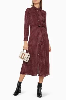 Buy WHISTLES Burgundy Burgundy Margot Spot Shirtdress For Women Online Ounass Oman
