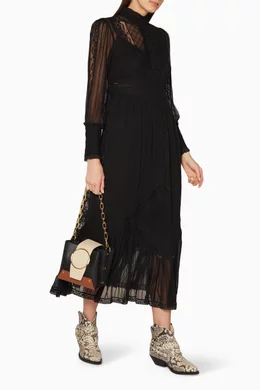 Buy Zimmermann Black Black Unbridled Tucked Midi Dress For Women Online Ounass Oman