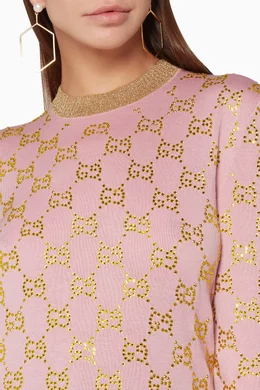 Pink and gold gucci sweater clearance