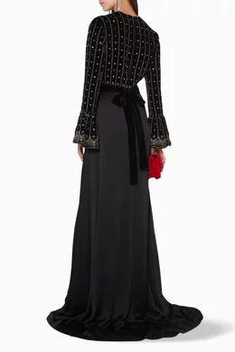 Buy Gucci Black Black Embellished Long-Sleeve Gown For Women Online |  Ounass Oman