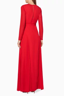 Buy Self-Portrait Red Red Embroidered Maxi Dress For Women Online | Ounass  Oman
